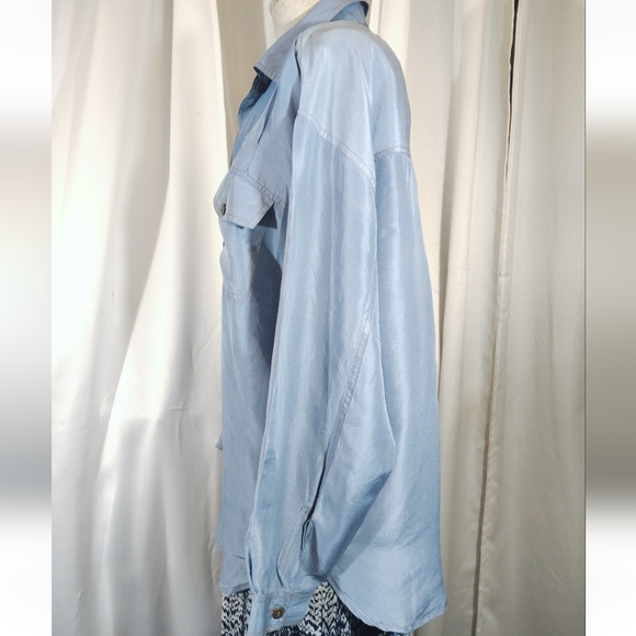 2 Pc:Tommy Bahama Silk Blouse Blue+ Maurices Skirt TAG, Tye, Tropical, XL - Picture 15 of 16